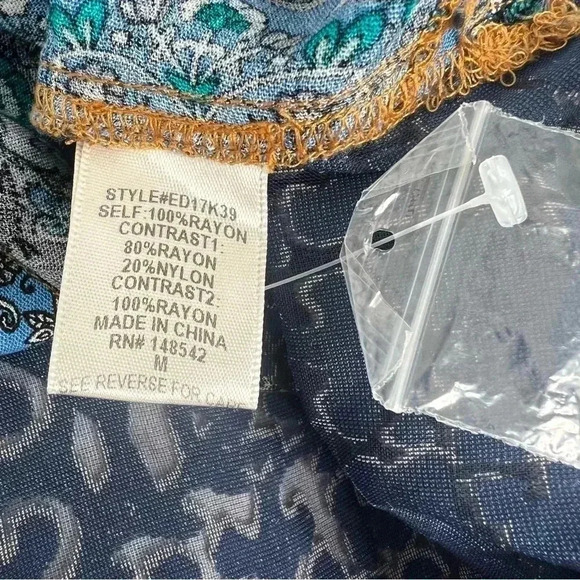 SALE! Aratta Silent Journey Floral Embroidered Sheer Back W/Velvet Tunic Top M - Picture 11 of 15